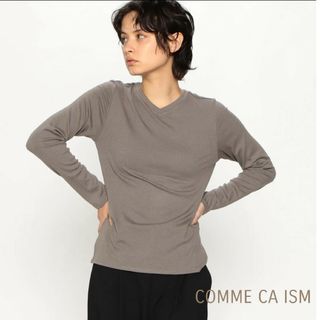 コムサイズム(COMME CA ISM)のコムサイズム  前後2WAY リブ ロンT  М  モカブラウン(カットソー(長袖/七分))