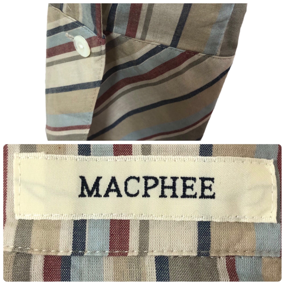 MACPHEE(マカフィー)のマカフィー❣️ブラウス ストライプ フリル コットン 大人かわいい 美品✨ レディースのトップス(シャツ/ブラウス(長袖/七分))の商品写真