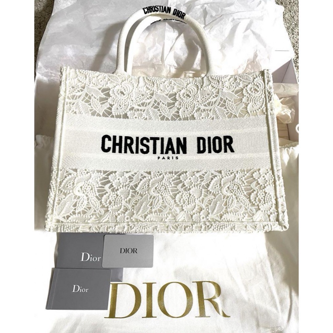 新品未使用激レアDIOR BOOK TOTE バック ミディアム マクラメレース約275cmマチ