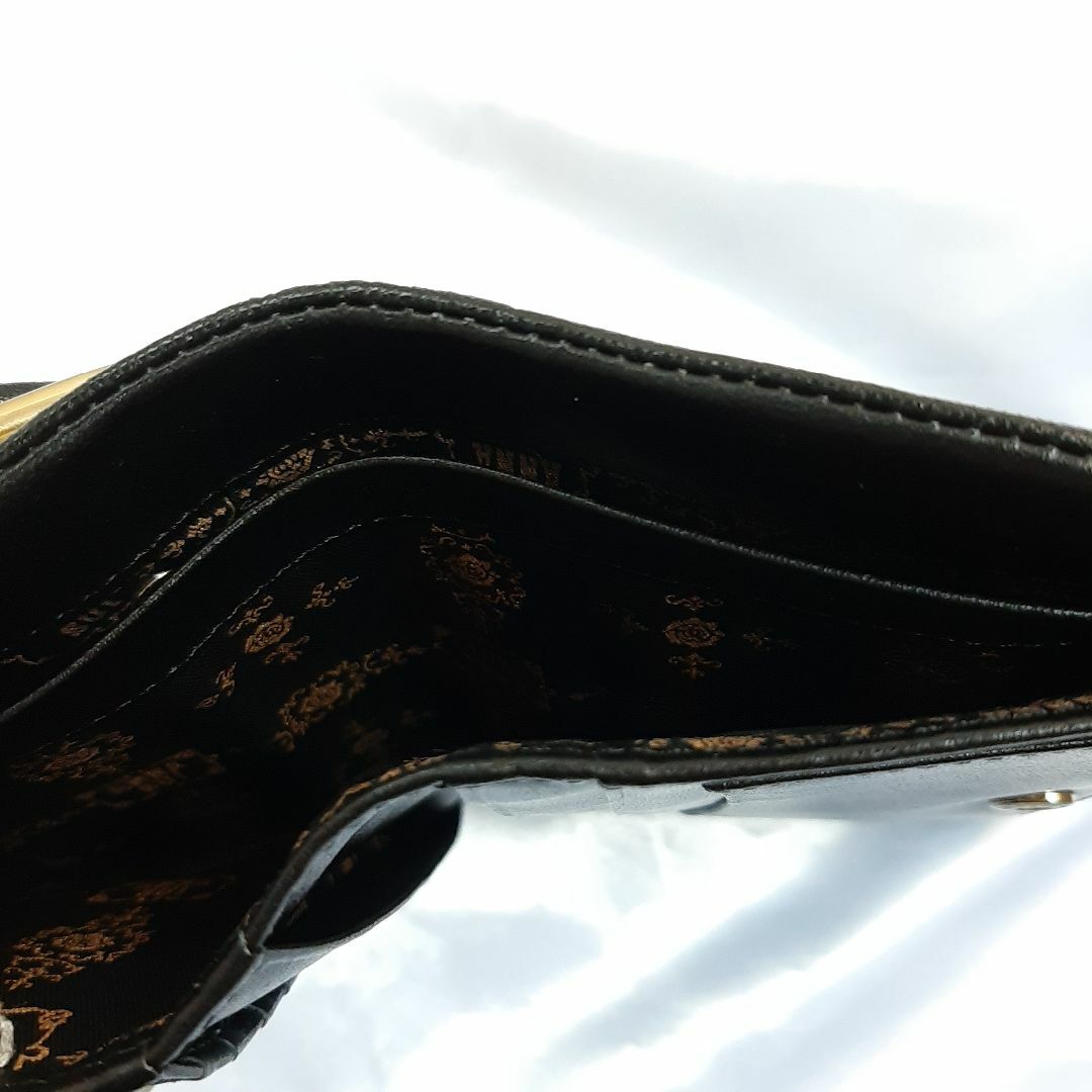 ANNA SUI(アナスイ)の新品 アナスイ ガマ口 折り 財布 ANNA SUI ユニコーン ブラック レディースのファッション小物(財布)の商品写真