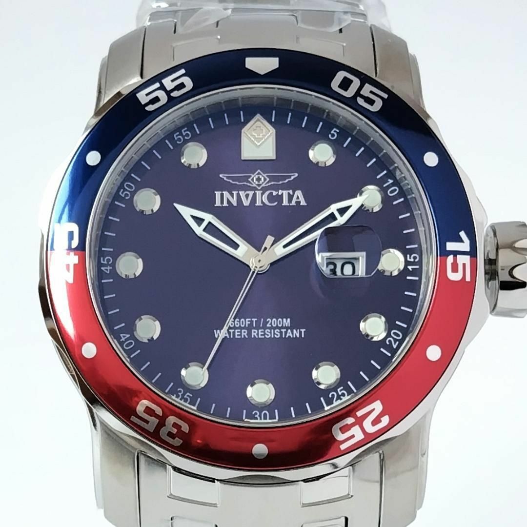 INVICTA(インビクタ)のネイビーダイヤル新品インビクタ クォーツ日付メンズ腕時計プロダイバー箱付 メンズの時計(腕時計(アナログ))の商品写真