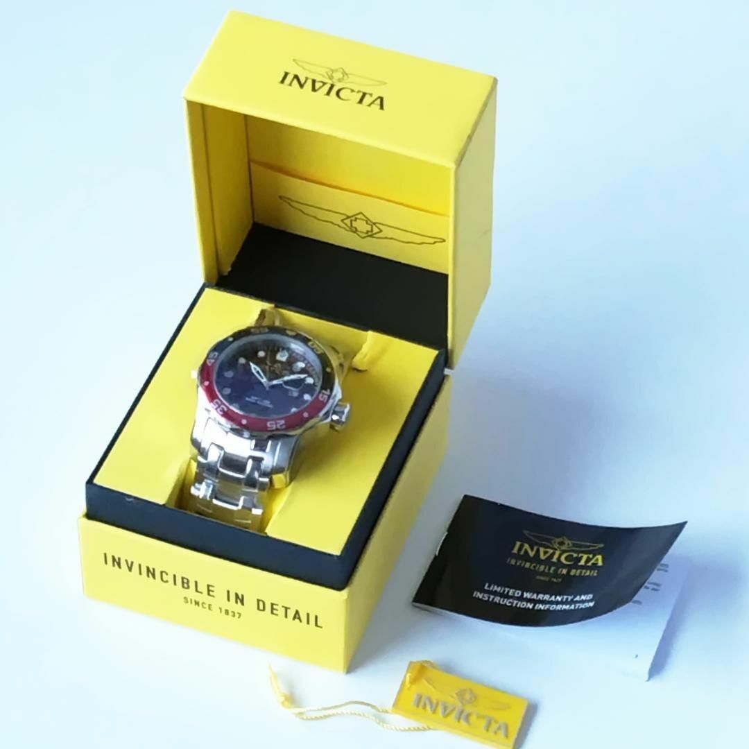 INVICTA(インビクタ)のネイビーダイヤル新品インビクタ クォーツ日付メンズ腕時計プロダイバー箱付 メンズの時計(腕時計(アナログ))の商品写真