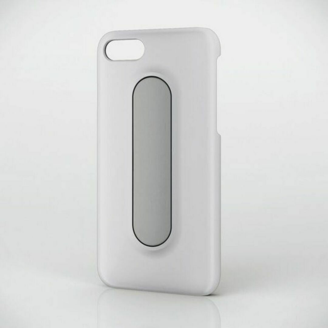 ELECOM(エレコム)のiPhone 8 iPhone 7 ホワイト シェルカバー フィンガーホルダー スマホ/家電/カメラのスマホアクセサリー(iPhoneケース)の商品写真