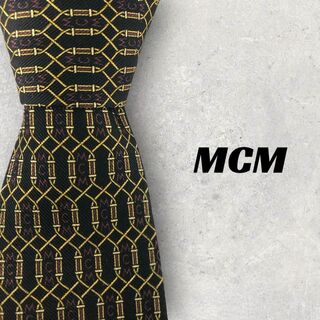 エムシーエム(MCM)の【5778】良品！MCM　ネクタイ　ロゴ柄　ブラック系(ネクタイ)