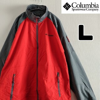 コロンビア(Columbia)のコロンビア　フルジップ　トラックジャケット　オレンジ　グレー　Lサイズ　古着(ブルゾン)