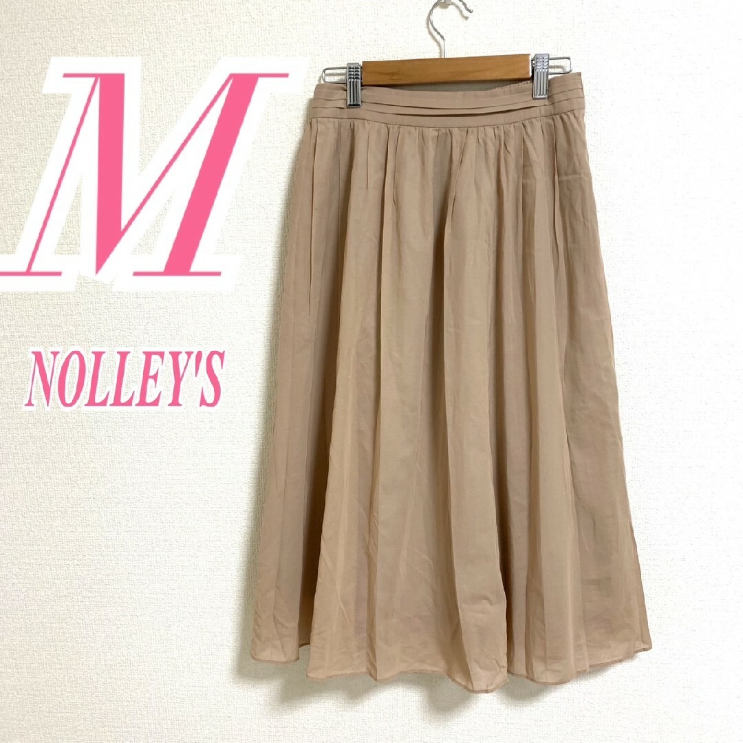 NOLLEY'S(ノーリーズ)のノーリーズ M フレアスカート きれいめコーデ オフィスカジュアル ベージュ レディースのスカート(ひざ丈スカート)の商品写真