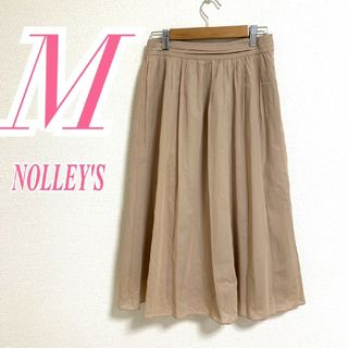 ノーリーズ(NOLLEY'S)のノーリーズ M フレアスカート きれいめコーデ オフィスカジュアル ベージュ(ひざ丈スカート)