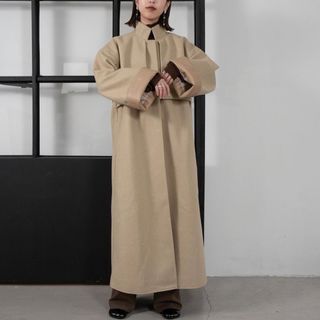 ラウジー(lawgy)のlawgy stand color leather cuff coat (ロングコート)