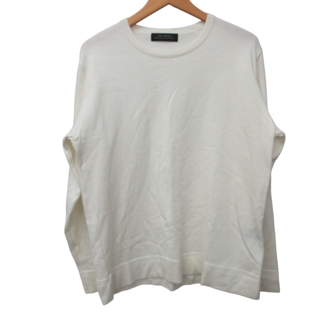 nano・universe(ナノユニバース)のナノユニバース 近年モデル 美品 ジャージー ロンT 白 長袖 L IBO46 メンズのトップス(Tシャツ/カットソー(七分/長袖))の商品写真