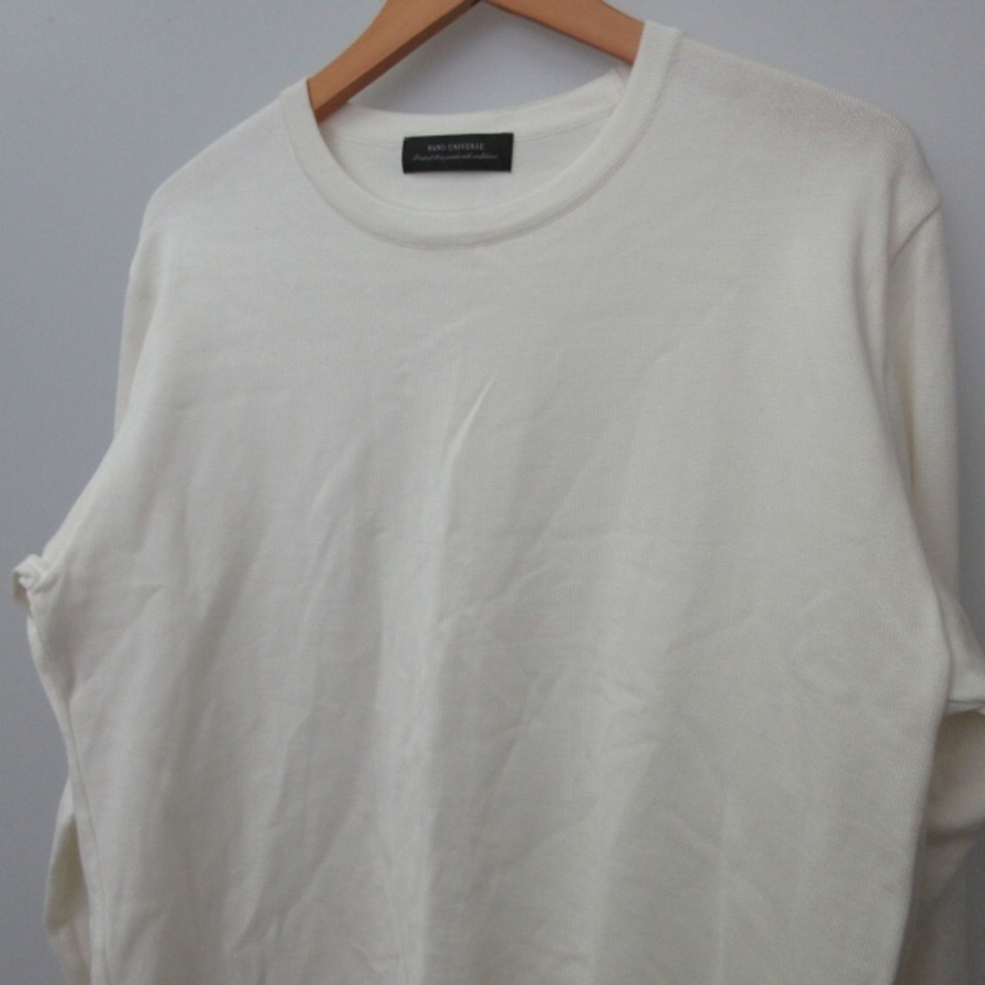 nano・universe(ナノユニバース)のナノユニバース 近年モデル 美品 ジャージー ロンT 白 長袖 L IBO46 メンズのトップス(Tシャツ/カットソー(七分/長袖))の商品写真