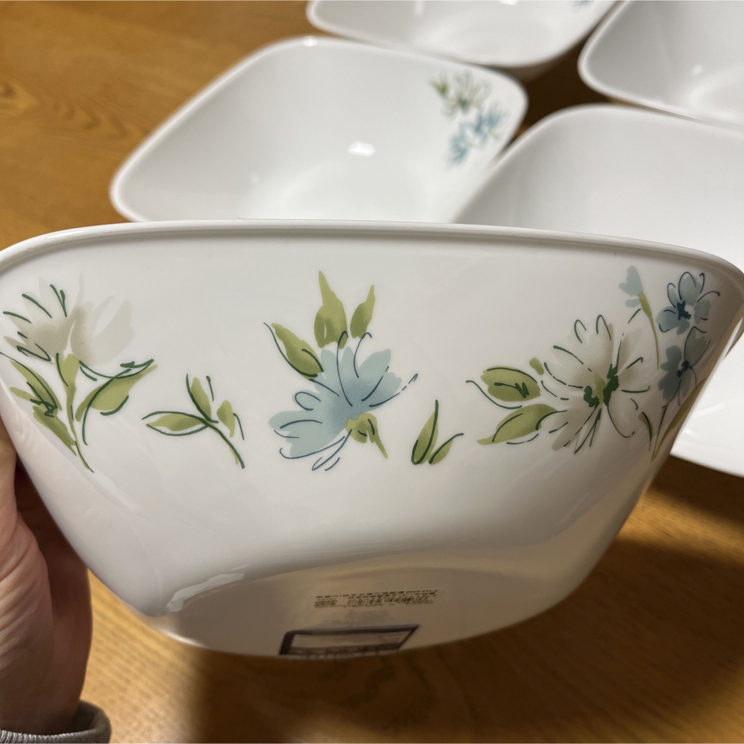 CORELLE(コレール)のコレール　フェアリーフローラ　スクエア大ボウル　5枚セット インテリア/住まい/日用品のキッチン/食器(食器)の商品写真