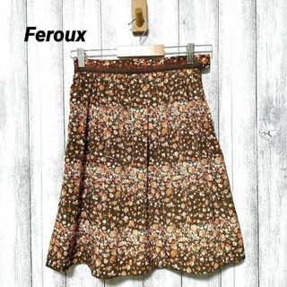 フェルゥ(Feroux)のFeroux フェルゥ　花柄スカート　オンワード樫山(ひざ丈スカート)