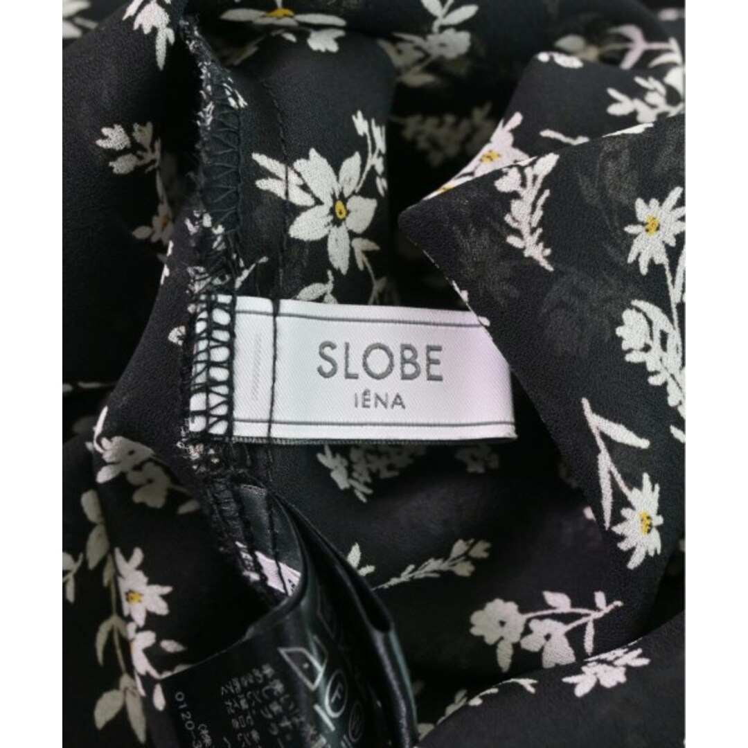 SLOBE IENA(スローブイエナ)のSLOBE IENA シャツワンピース 38(M位) 黒x白(花柄) 【古着】【中古】 レディースのワンピース(その他)の商品写真