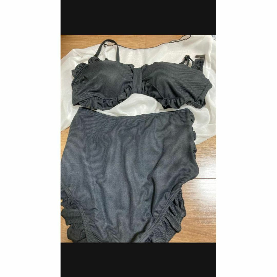 3点セット！体型隠し！ブラックコルセッビスチェ ハイウェストビキニ XL レディースの水着/浴衣(水着)の商品写真