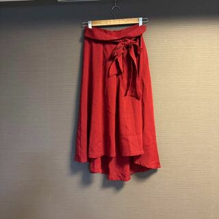 リゼクシー(RESEXXY)の★値下げ★【超格安】真っ赤なロングスカート リボン付き(ロングスカート)