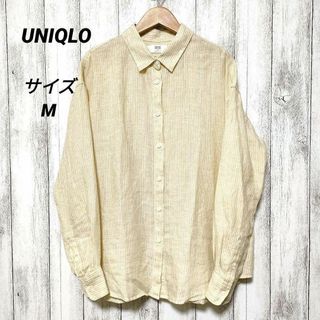 ユニクロ(UNIQLO)のUNIQLO ユニクロ (M)　プレミアムリネンストライプシャツ　ブラウス(シャツ/ブラウス(長袖/七分))