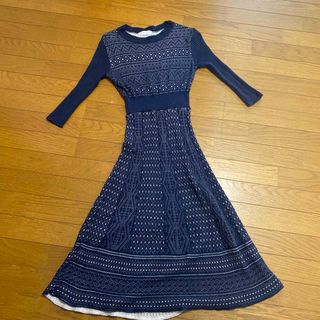 アンドクチュール(And Couture)のアンドクチュール♡ダイヤ柄 ニットワンピース ♡ロングニットワンピース(ロングワンピース/マキシワンピース)