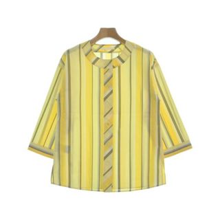 ヒューゴボス(HUGO BOSS)のHUGO BOSS カジュアルシャツ 36(XS位) 黄x白等(ストライプ) 【古着】【中古】(シャツ/ブラウス(長袖/七分))