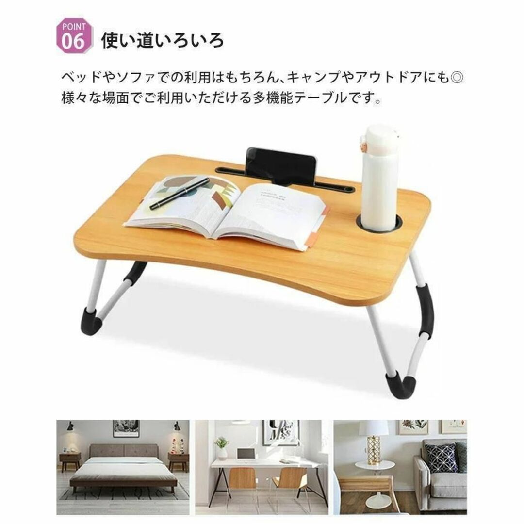 新品　折りたたみ　ローテーブル　ミニテーブル 白　学習机 インテリア/住まい/日用品の机/テーブル(その他)の商品写真