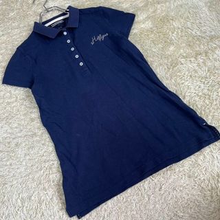 トミーヒルフィガー(TOMMY HILFIGER)のTOMMY HILFIGER (S) ワンポイント ポロシャツ ネイビー 半袖(ポロシャツ)