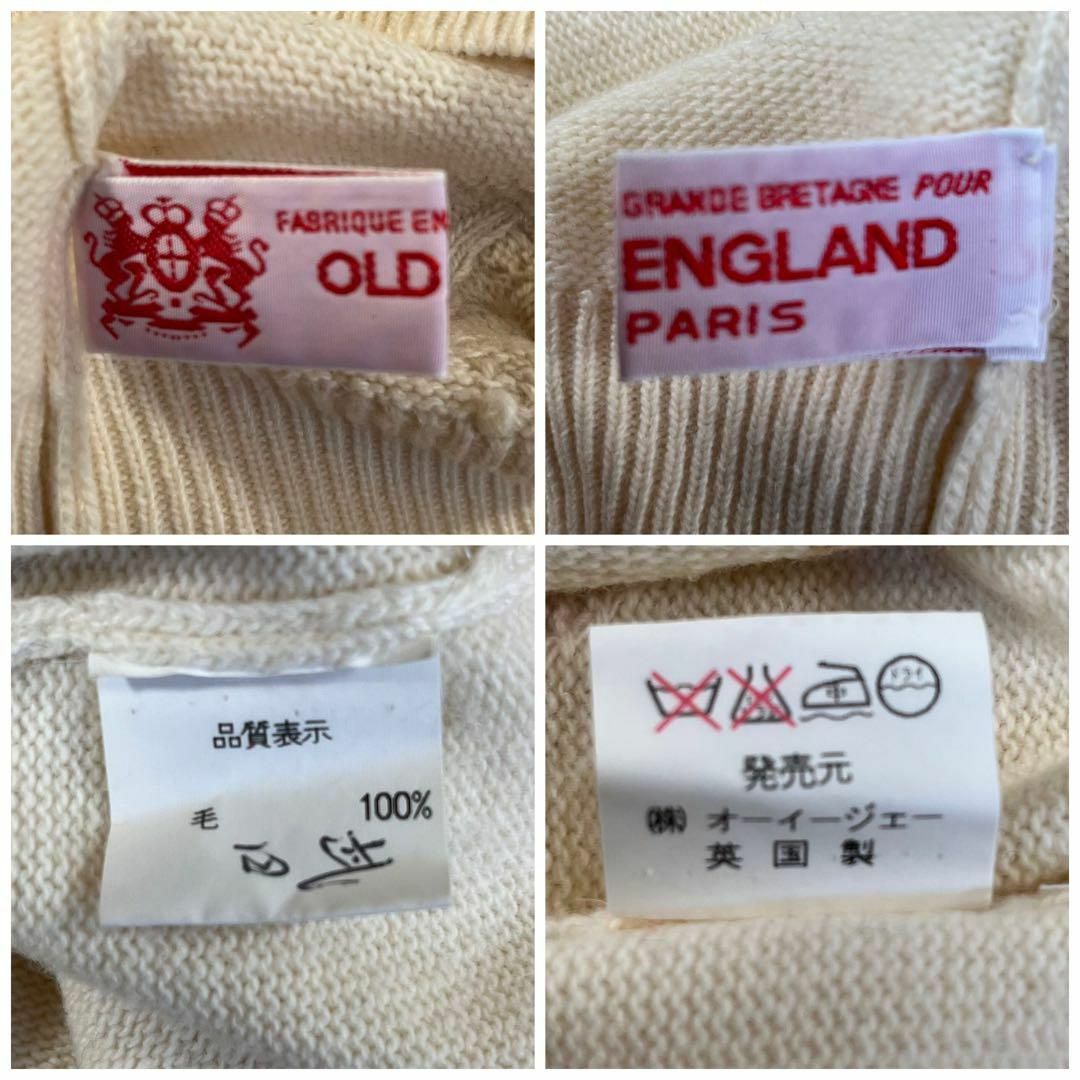 OLD ENGLAND - OLD ENGLAND (F) ダイヤ柄 カーディガン Vネック OLD ENGLAND - OLD ENGLAND (F) ダイヤ柄 カーディガン Vネック