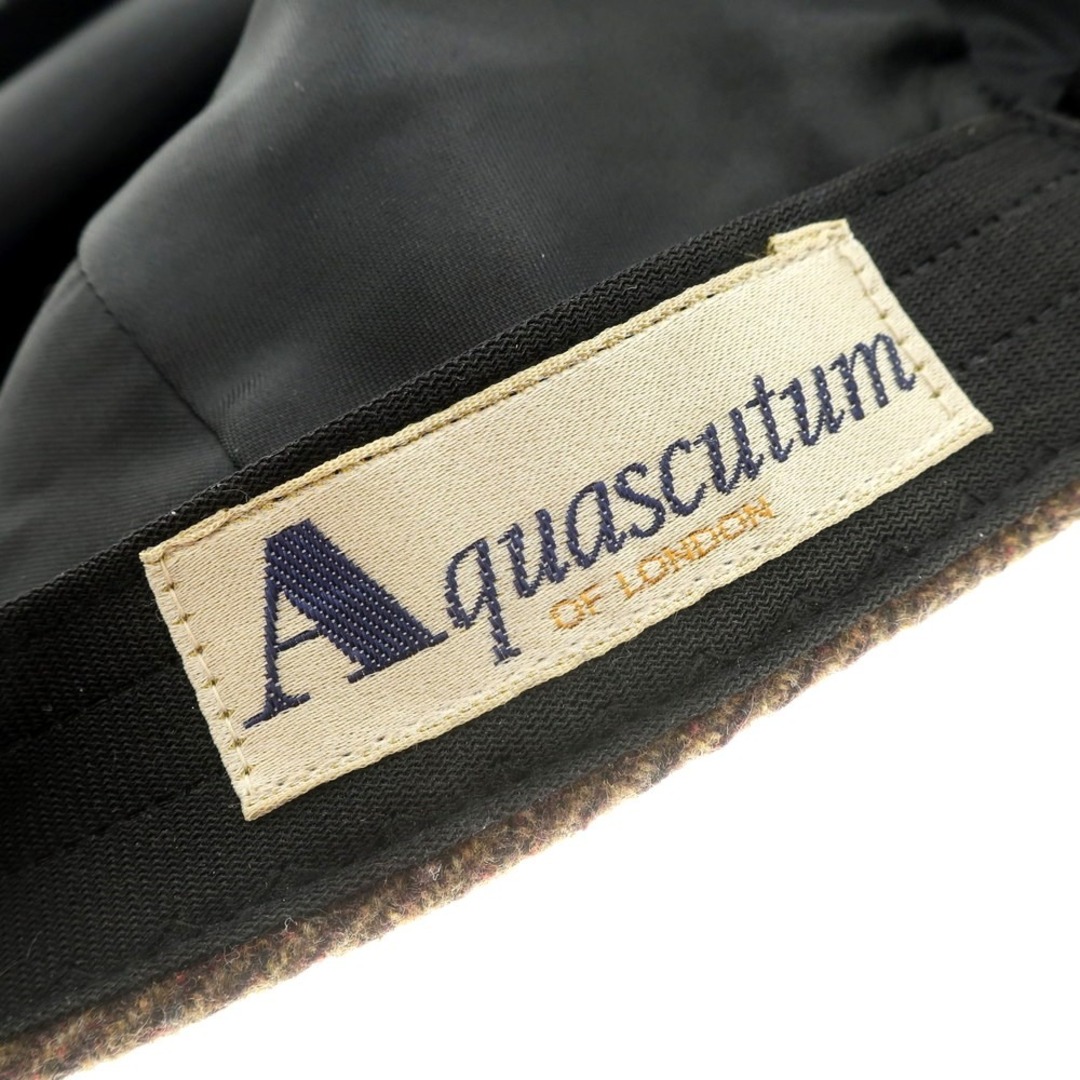 【中古】アクアスキュータム Aquascutum ツイーディーウール ハンチング キャップ ブラウン【メンズ】 メンズの帽子(ハンチング/ベレー帽)の商品写真