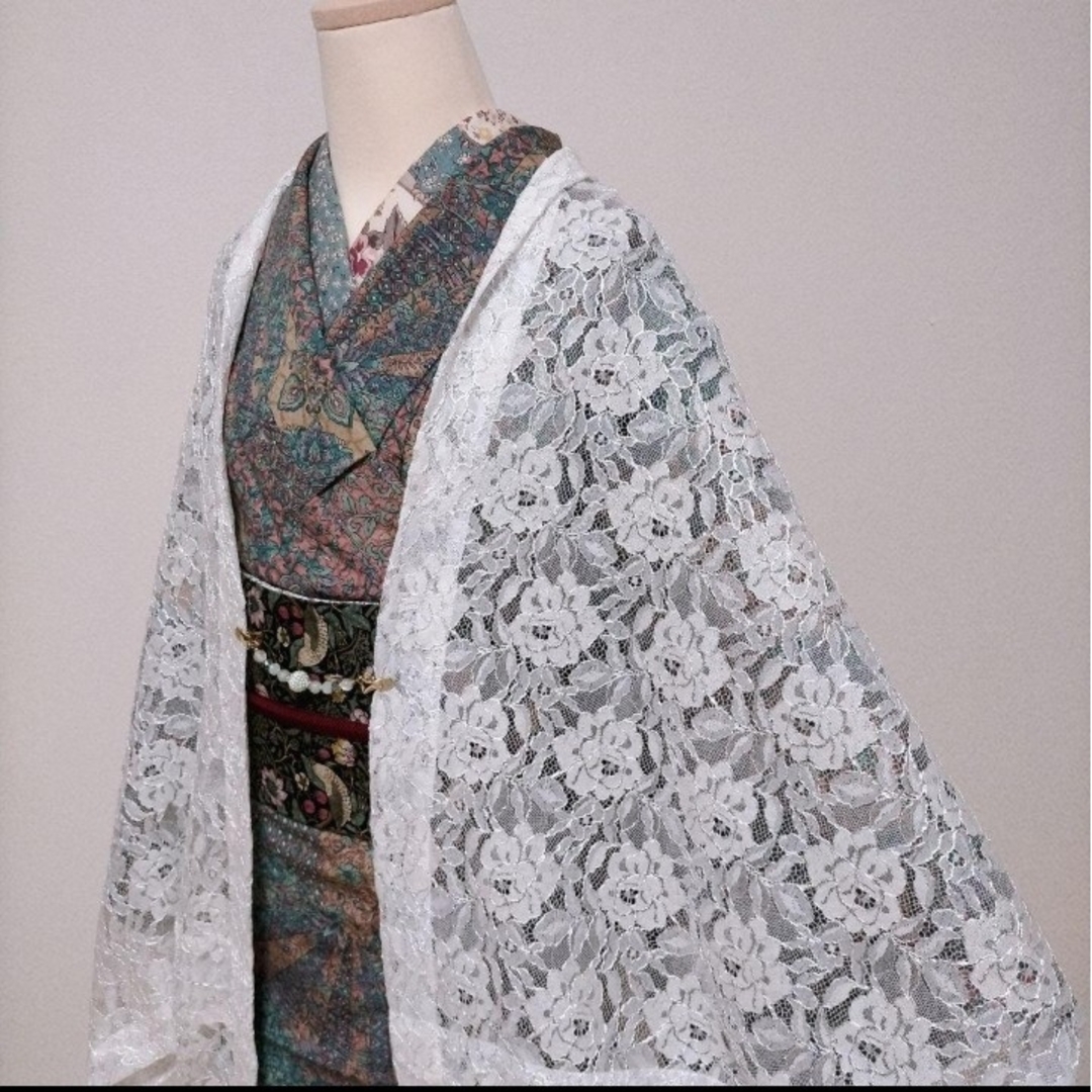 レース羽織　白薔薇マーガレット　モモンガコート レディースの水着/浴衣(着物)の商品写真