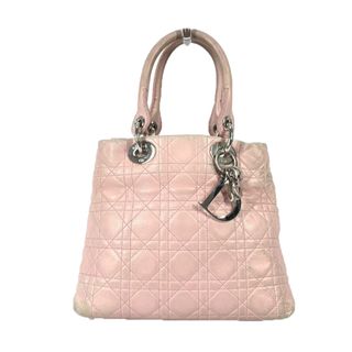 ディオール(Dior)のディオール Dior レディディオール カナージュ LADY DIOR カバン ショルダーバッグ トートバッグ 肩掛け ハンドバッグ レザー ピンク(ハンドバッグ)