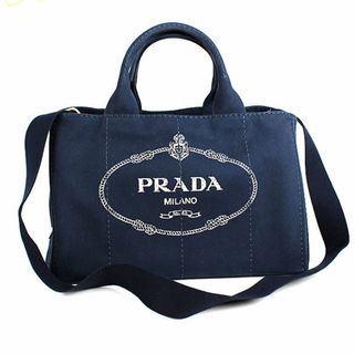 プラダ(PRADA)のプラダ トートバッグ　ハンドバッグ　PRADA　カナパ　1BG642　デニム　紺　ネイビー　2WAY　斜め掛け　ショルダーバッグ　r432(トートバッグ)