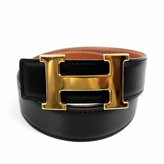 エルメス(Hermes)のエルメス コンスタンスミニ ベルト ブラック×ブラウン×ゴールド金具　サイズ70　美品　r437(ベルト)