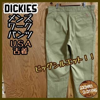 ディッキーズ(Dickies)のディッキーズ ベージュ ワーク パンツ USA古着 90s チノパン ロゴ XL(ワークパンツ/カーゴパンツ)