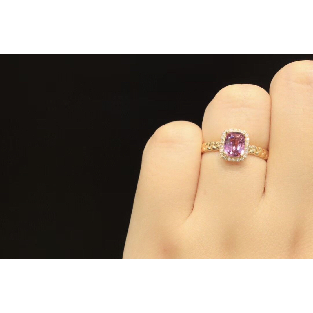 天然パープル サファイア  ダイヤ リング1.11ct k18 f レディースのアクセサリー(リング(指輪))の商品写真