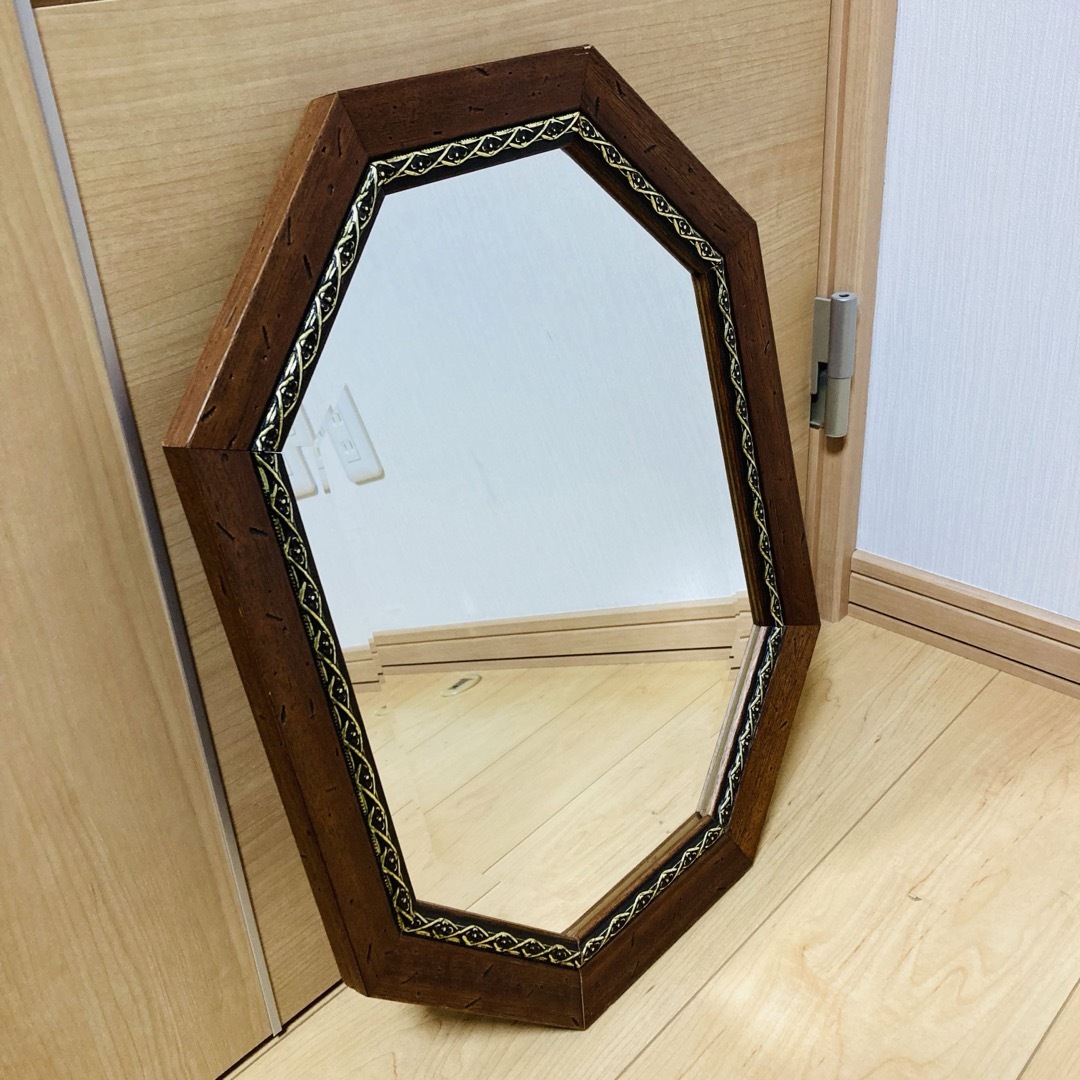 ウォールミラー 八角ミラー 鏡 壁掛け イタリア製 面取りミラー Mirror