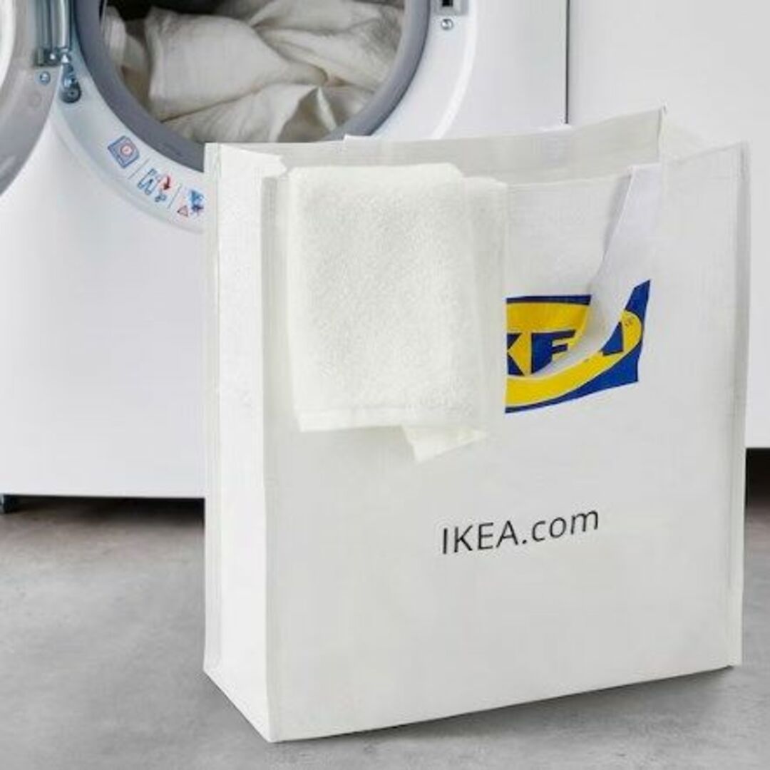 IKEA(イケア)の【bb様専用】2枚セット IKEA KLAMBY　クラムビー　バッグ ホワイト レディースのバッグ(エコバッグ)の商品写真