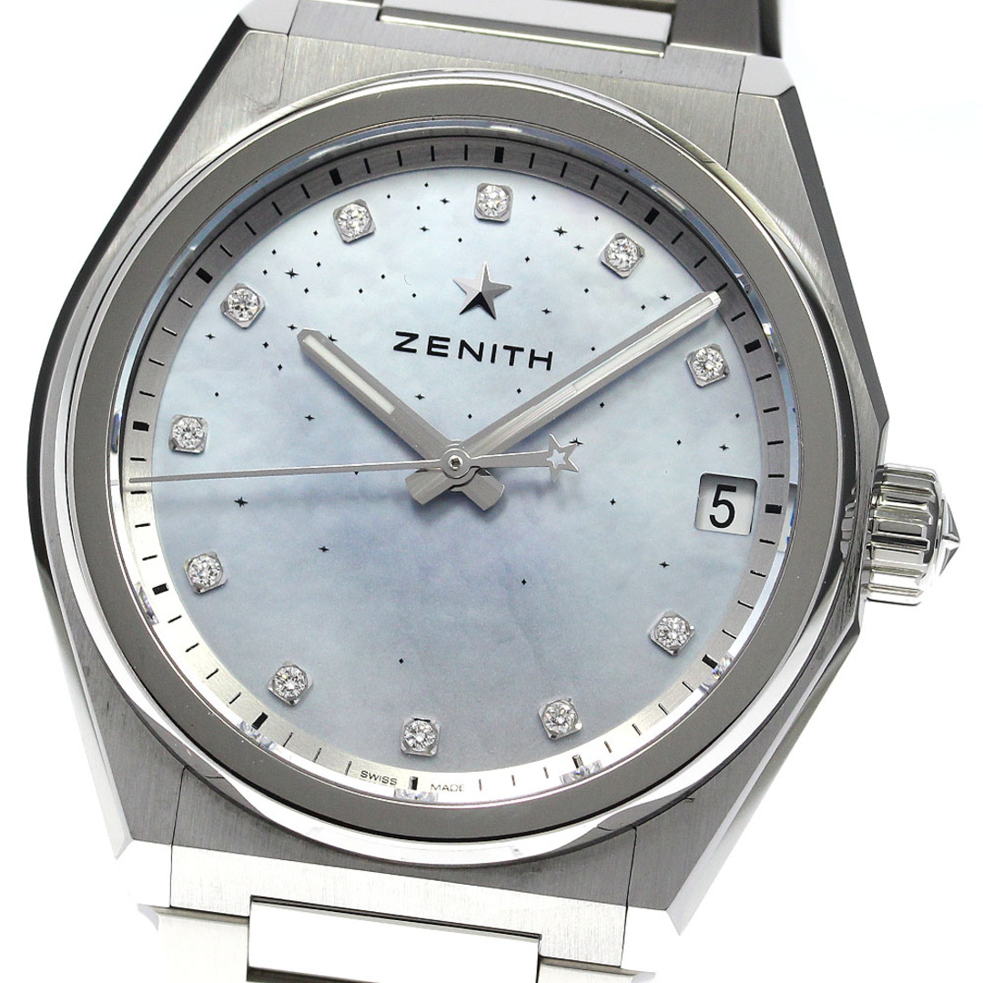 ZENITH(ゼニス)のゼニス ZENITH 03.9200.670 デファイ ミッドナイト 11Pダイヤ 自動巻き レディース 極美品 内箱付き_795690 レディースのファッション小物(腕時計)の商品写真