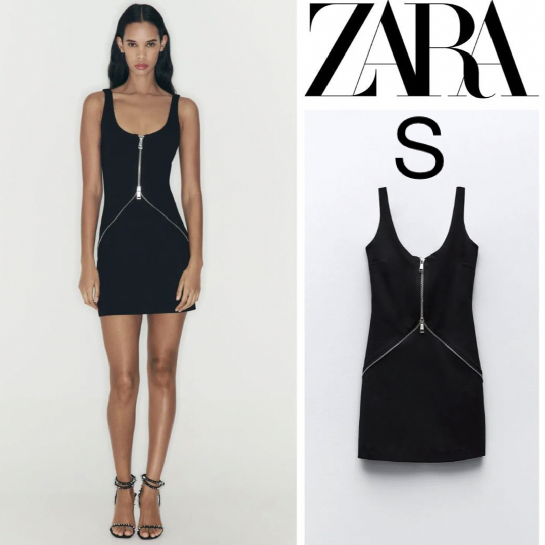 ZARA(ザラ)のジッパーショートワンピース レディースのワンピース(ミニワンピース)の商品写真