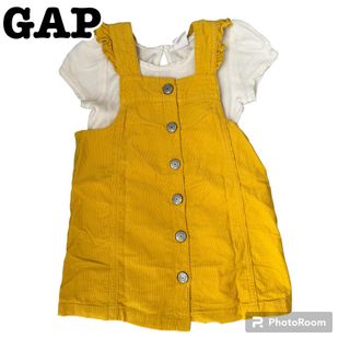 ギャップ(GAP)のbaby gapベビーギャップ ジャンバースカート　ロンパース　セット　黄色(ワンピース)