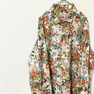 トップスZARA ひまわり 花柄 フローラル オープンカラーシャツ モロッコ製