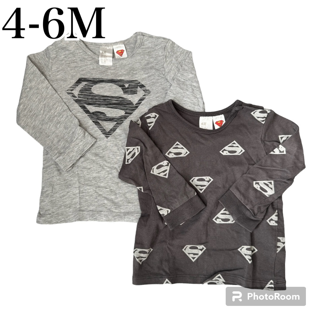 H&M(エイチアンドエム)のH&M ベビー　ロンT 4-6M 長袖　スーパーマン キッズ/ベビー/マタニティのベビー服(~85cm)(Ｔシャツ)の商品写真