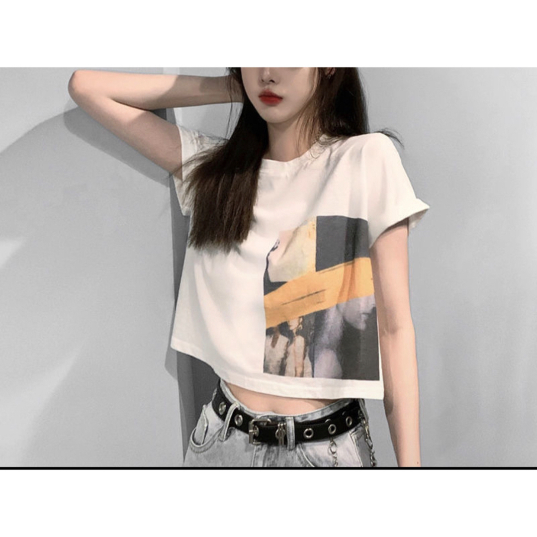 トレンドTシャツ ストリートカルチャー アースカラー　XLサイズ　グレー　 レディースのトップス(Tシャツ(半袖/袖なし))の商品写真