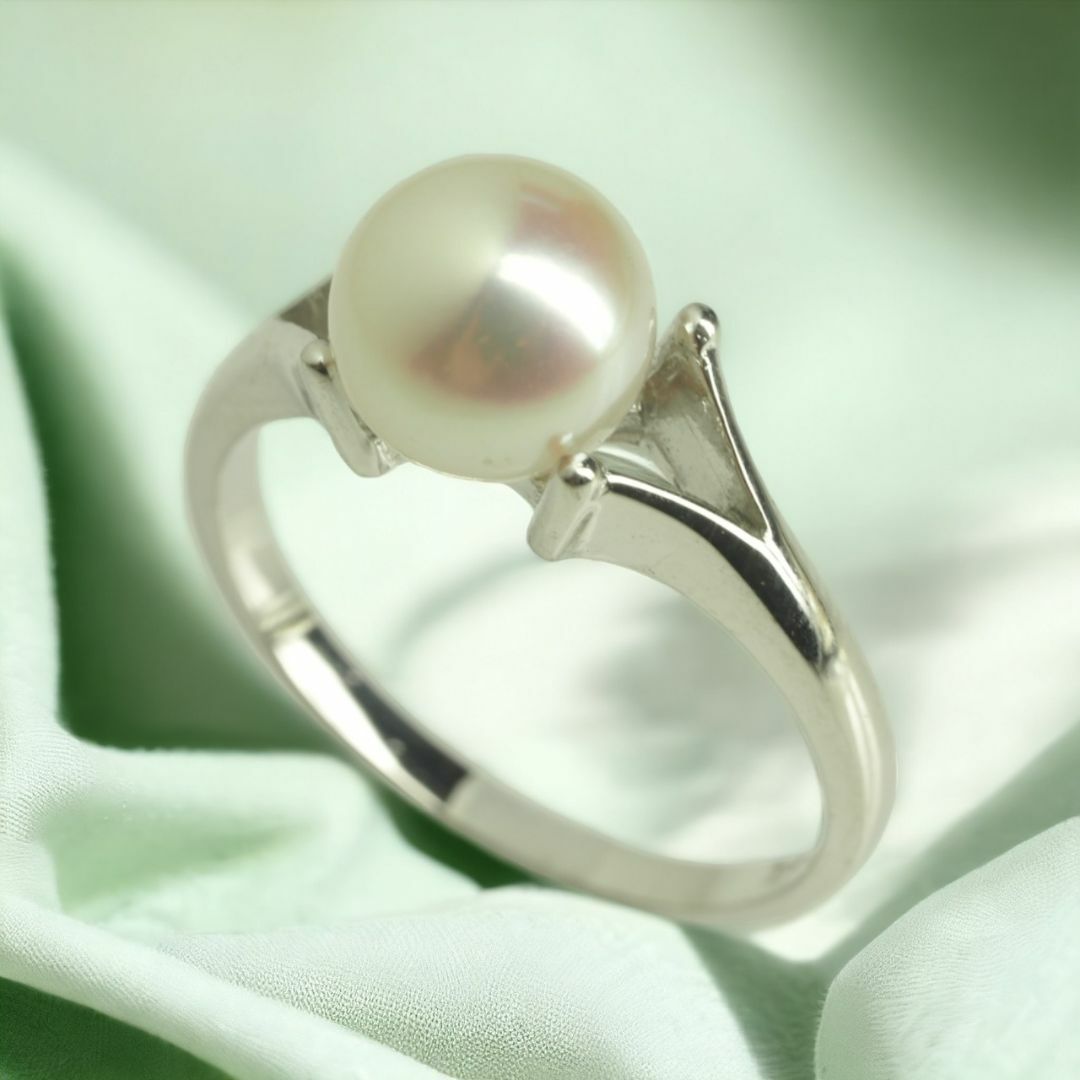◆MIKIMOTO　ミキモト　極上良質天然アコヤ本真珠ダイヤリング　Pt950