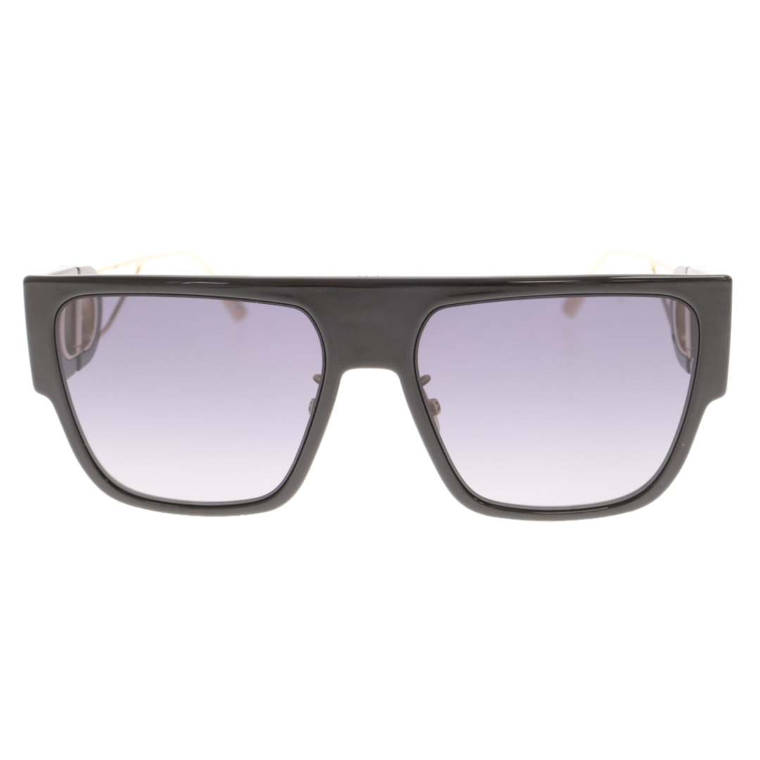 DIOR ディオール 30 Montaigne S3U Black Square Sunglasses CDテンプルサングラス グラデーションカラーレンズアイウェア メガネ ブラック