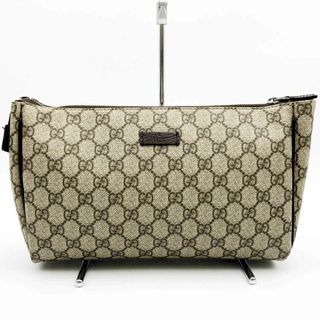 Gucci - GUCCI グッチ クラッチバッグ セカンドバッグ ポーチ ブラウン GGスプリーム レディース メンズ ファッション 中美品 130653 USED 【中古】