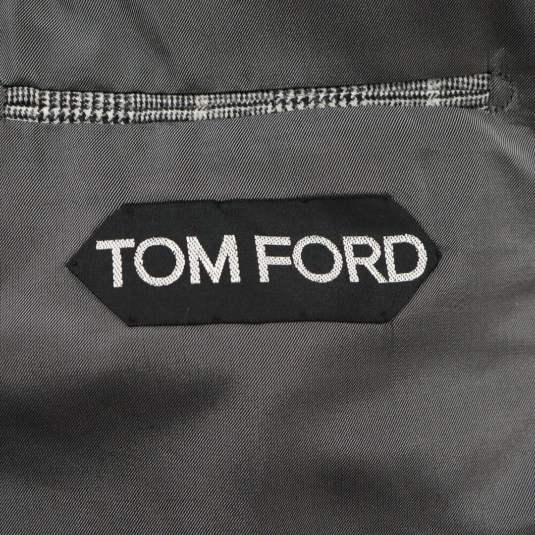 TOM FORD(トムフォード)のTOM FORD トムフォード 3ピース テーラードジャケットセンタープレススラックス ベスト セットアップスーツ ベーシック チェックグレー 31AL41 カシミヤ シルク混 メンズのスーツ(セットアップ)の商品写真