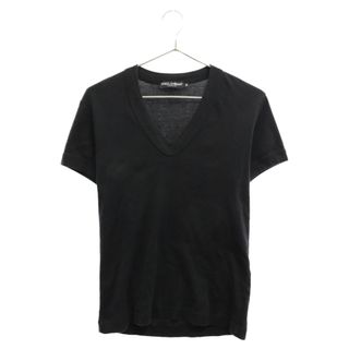 ドルチェアンドガッバーナ(DOLCE&GABBANA)のDOLCE & GABBANA ドルチェアンドガッバーナ コットンVネック 半袖Tシャツカットソー ブラック G8A35T(Tシャツ/カットソー(半袖/袖なし))