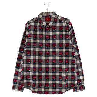 シュプリーム(Supreme)のSUPREME シュプリーム 19SS Rose Buffalo Plaid Shirt ローズバッファローパネルチェック長袖シャツ ホワイト/ブラック(シャツ)