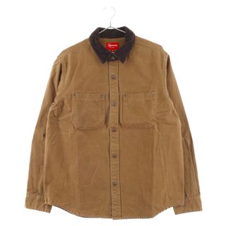 シュプリーム(Supreme)のSUPREME シュプリーム 19AW script canvas snap shirt スクリプトロゴ スナップジャケット カバーオール ブラウン(フライトジャケット)