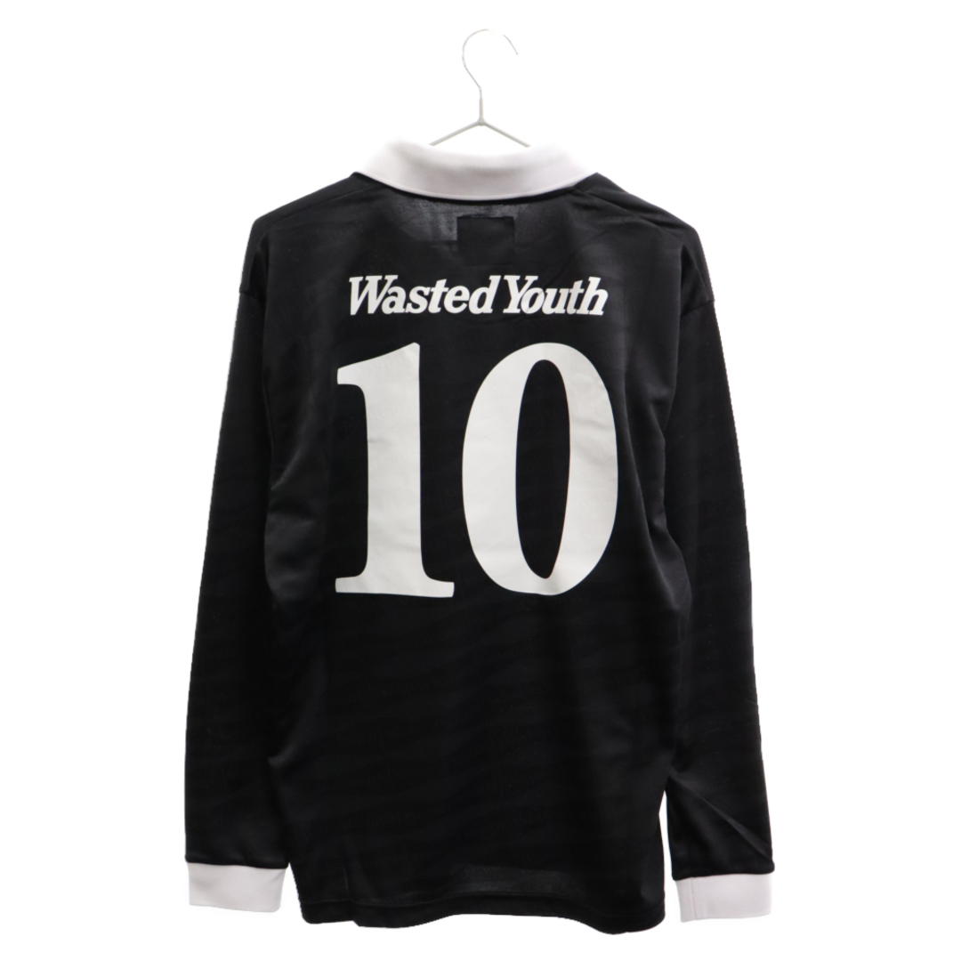 WASTED YOUTH ウェイステッドユース Soccer Game Long Sleeve Polo Shirt サッカーゲーム 長袖ポロシャツ ブラック WY25CS00667センチ身幅