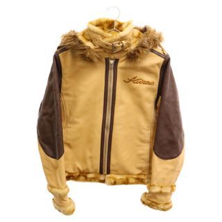 アヴィレックス(AVIREX)のAVIREX アヴィレックス B-3 FLYGHET JACKET フーデッドボマー フライトジャケット ラムレザー 羊革 フェイクファー レディース 6251004(その他)