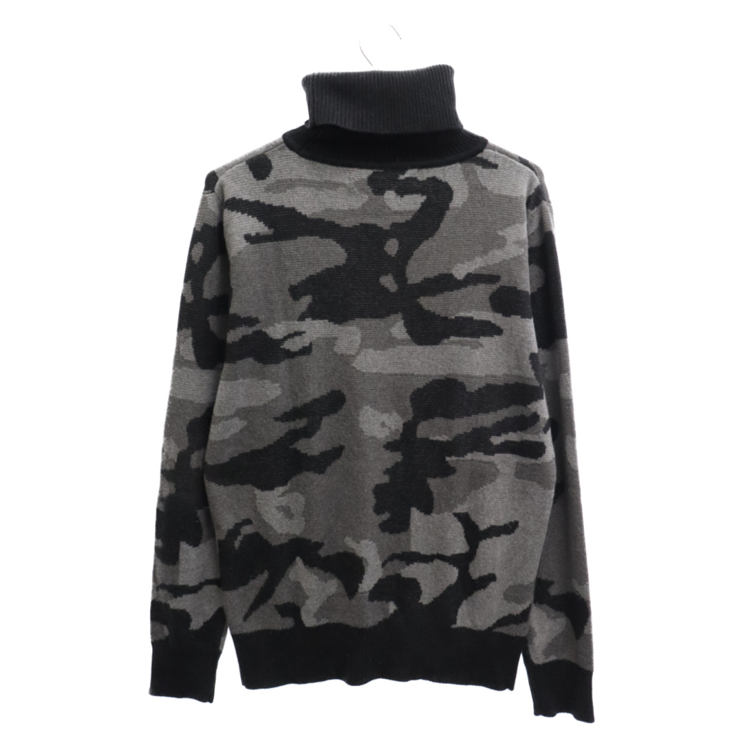 AKM(エイケイエム)のAKM エーケーエム CASHWOOL CAMO ビッグカモ タートルネックニット 長袖セーター ブラック/グレー ASK-606 メンズのトップス(ニット/セーター)の商品写真